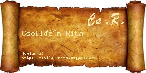 Csollán Rita névjegykártya